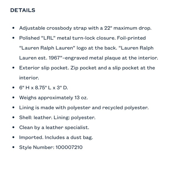 👜 NWT 100% Authentic Ralph Lauren Lizard-Embossed Sophee Leather Bag - Picture 14 of 14